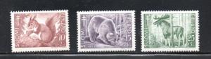 Finland Sc B120-2 1952 Anti TB Wild Animals stamp set mint NH