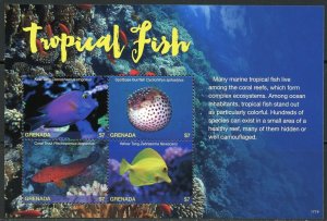 GRENADA  2017  TROPICAL FISH SET PF TWO SHEETS  MINT NH 