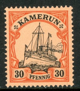 Cameroun 1900 Germany 30 pfg Yacht Ship Watermark Scott #12 Mint E552