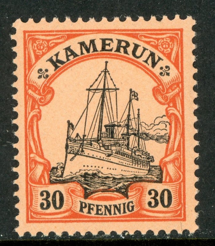 Cameroun 1900 Germany 30 pfg Yacht Ship Watermark Scott #12 Mint E552