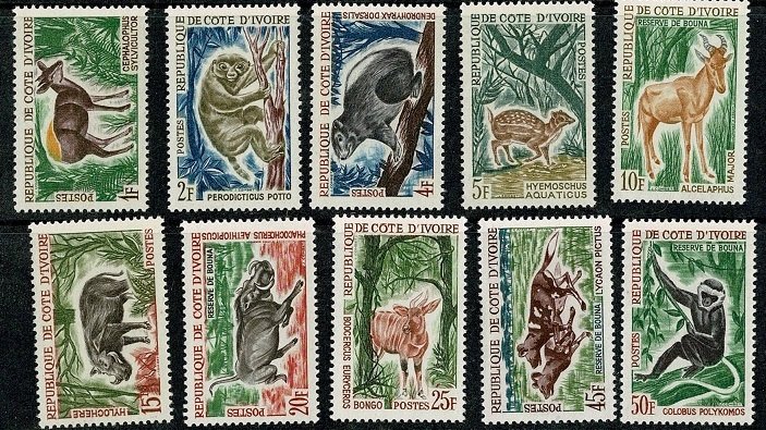 Ivory Coast #201-10 MNH cpl animals