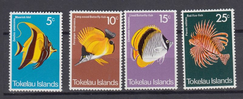 J39631, JL stamps,1975 tokelau set mnh #45-8 tropical fish