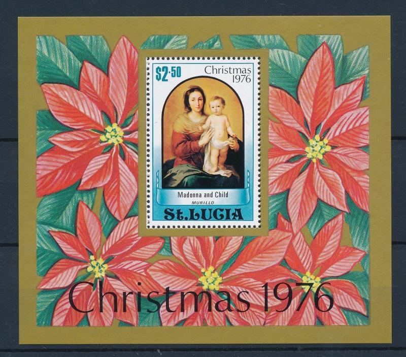 [35376] St. Lucia 1976 Christmas Madonna Child Souvenir Sheet MNH