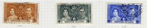 BRITISH GUIANA; 1946 early GVI Coronation issue fine used SET