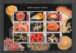 BRITISH ANTARCTIC TERRITORY #545 CORALS S/S MNH