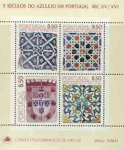 Portugal 1981 Tiles (4th issue) m/sheet containing 4 valu...