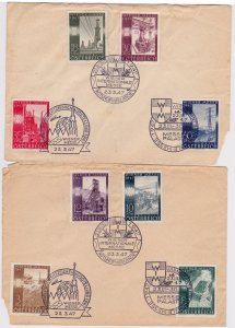 Austria 1947, Vienna International Exhibition covers sc#B199-206, used