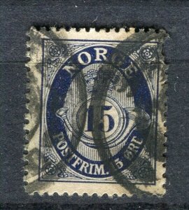 NORWAY; Early 1900s fine used Numeral issue 15ore. fine Shade + Postmark