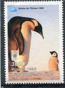 Niger 1998 BIRDS PENGUINS OCEAN YEAR SCOUT 1 value Perforated Mint (NH)