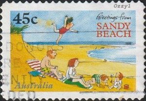 Australia #1551 1996 45c Sandy Beach USED-Fine-NH.