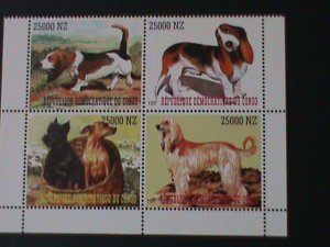 CONGO- 1997 BEAUTIFUL LOVELY DOGS MNH BLOCK VERY FINE WE SHIP TO WORLDWIDE