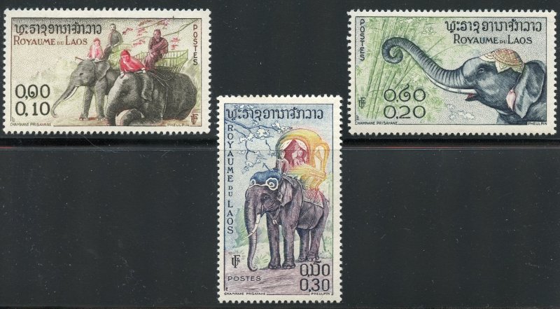 Laos Group of 30 stamps - Scott 41-43, 48-65, 70-73, 77-80, 88 Mint and Unused