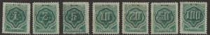 Ecuador J1-7  1896 set 7  fine mint hinged