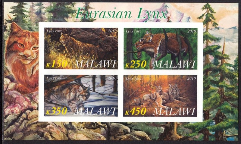 MALAWI 2010 LYNX WILD ANIMALS ANIMAUX SAUVAGES WILDE TIERE IMPERFORATED