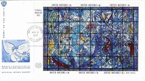 United Nations, New York #179, 6c Chagall Window, souvenir sheet (2)