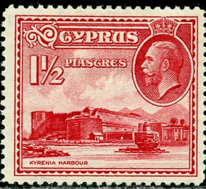 CYPRUS Sc#129 1934 1½pi KGV Kyrenia Castle OG Mint Hinged