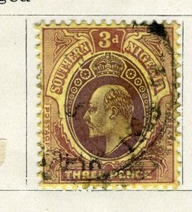 NIGERIA; 1907 early classic ED VII issue fine used 3d. value