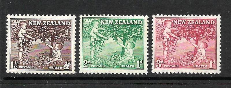 NEW ZEALAND 1956 HEALTH  APPLES SET3 MNH