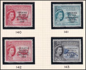 SOMALILAND PROTECTORATE - 1953-60 QEII STAMPS SCOTT#128-139 & 140-143 16V MLH