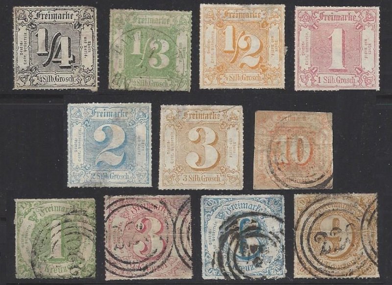 Thurn & Taxis - SC# 27 thru 32 and 60 thru 63 VF CV $120