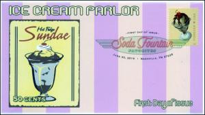 2016, Soda Fountain Favorites, FDC, Digital Color Postmark, Sundae, 16-181