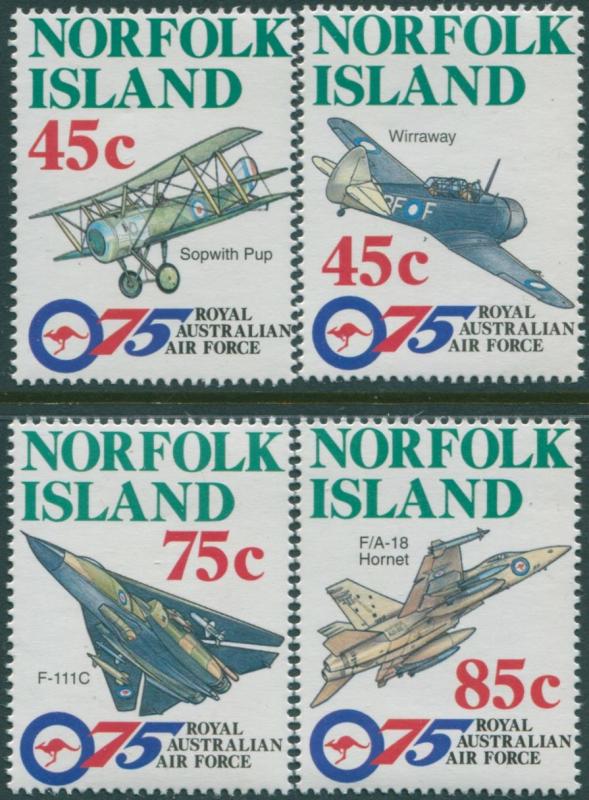 Norfolk Island 1996 SG615-618 RAAF Aircraft set MNH