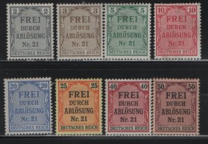 GERMANY OL1-OL8   MINT HINGED, PRUSSIA