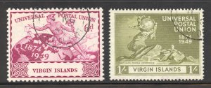 Virgin Islands Scott 94-95 ULH - 1949 UPU Issue - SCV $1.00