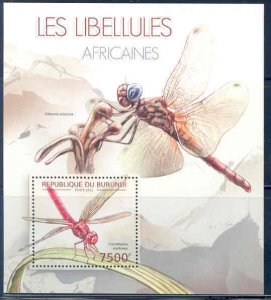 BURUNDI 2012 DRAGONFLIES OF AFRICA SOUVENIR SHEET MNH