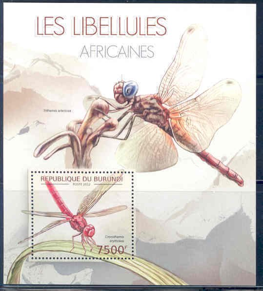 BURUNDI 2012 DRAGONFLIES OF AFRICA SOUVENIR SHEET MNH