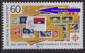 GERMANY BUND [1988] MiNr 1395 F3 IV ( **/mnh ) Plattenfehler