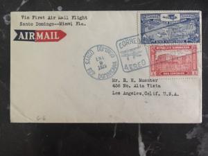 1929 Dominican Republic FFC First Flight Cover To Miami FL Usa