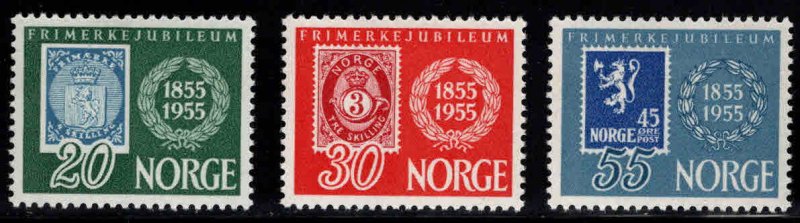 Norway Scott 337-339 MH* 1955 stamp centenary set