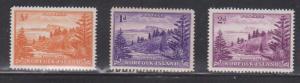 NORFOLK ISLAND Scott # 1, 2,4 MNH - Scene With Norfolk Pine Trees