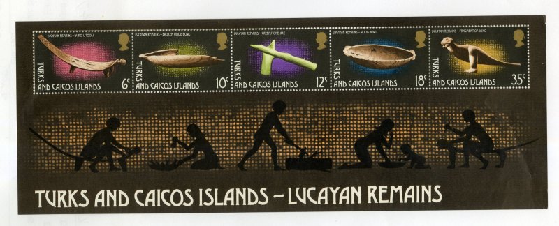 TURK'S & CAICOS 292a MNH SS  BIN $1.75 NATIVE ART