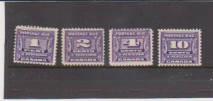 Canada Scott # J11-J14 Mint H OG Postage Due