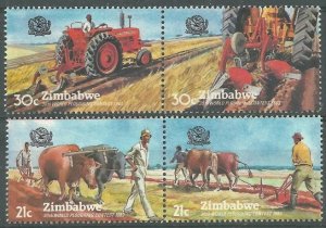 1983 Zimbabwe 276-279Paar Fauna