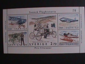 SWEDEN-1984 SC#1516- HISTORY OF AVIATION-MNH S/S WE SHIP TO WORLD WIDE.VF