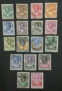 MOMEN: NORTHERN RHODESIA SG #1-17 1925-29 USED LOT #60058