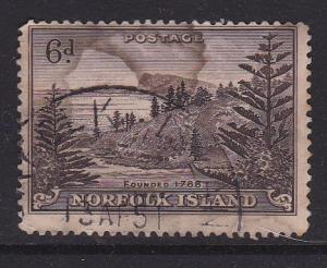 1947 Norfolk Island Ball Bay 6d Used SG9