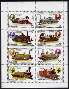 Nagaland 1979 Rowland Hill (Locomotives) perf  set of 8 v...