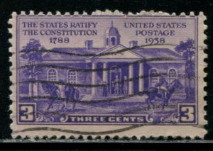 835 US 3c Constitution Ratification, used