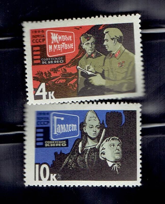 RUSSIA SCOTT#3173-3174 1966 SOVIET CINEMA ART - MNH