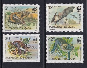 Bulgaria  #3398-3401 MNH 1989 World Wildlife fund . bats