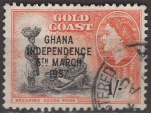 Ghana; 1957: Sc. # 10: O/Used Single Stamp