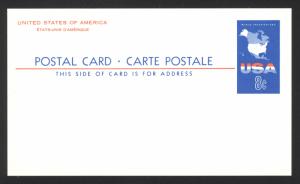 USA Sc# UX54 Mint Postal Card 1967 8c Map