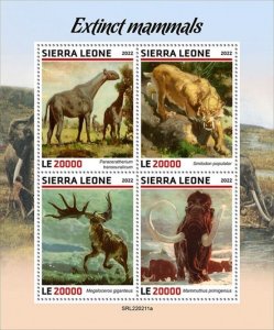 Sierra Leone - 2022 Extinct Mammals, Woolly Mammoth - 4 Stamp Sheet - SRL220211a