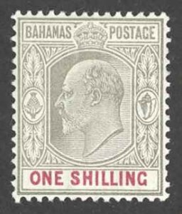 Bahamas Sc# 41 MH 1902 1sh gray black & carmine Edward VII