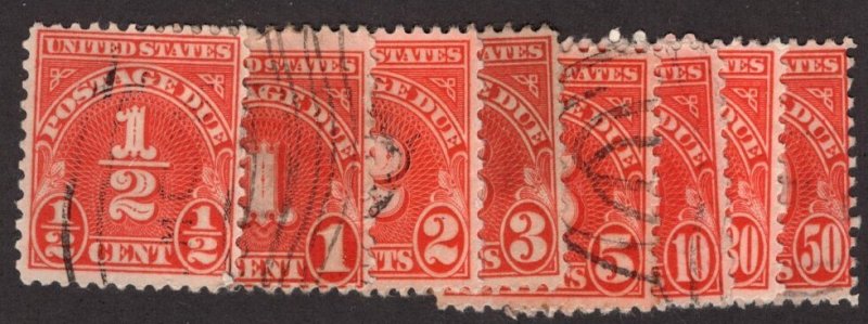 United States Scott #J79-86 USED LC PH NG. Great looking stamps!