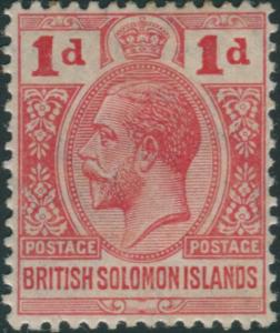 Solomon Islands 1913 SG19 1d red KGV MLH